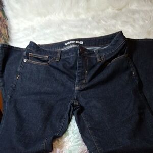 Lands' End Women's Dark Blue Straight Leg Jeans
